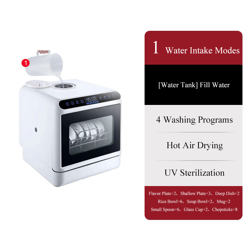Portable Dishwasher With Water Tank - 스마트 조리대 식기세척기 배관 없이 내장형