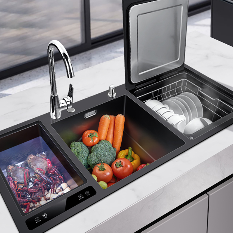 Ultrasonic Dishwasher Sink Integrated - 식기세척기 싱크대 일체형 8세트 완전 자동