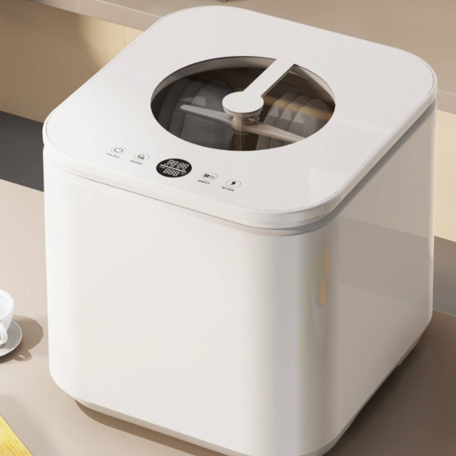Portable Dishwasher With Water Tank - 상단 개방형 식기세척기 투명 뷰잉 윈도우