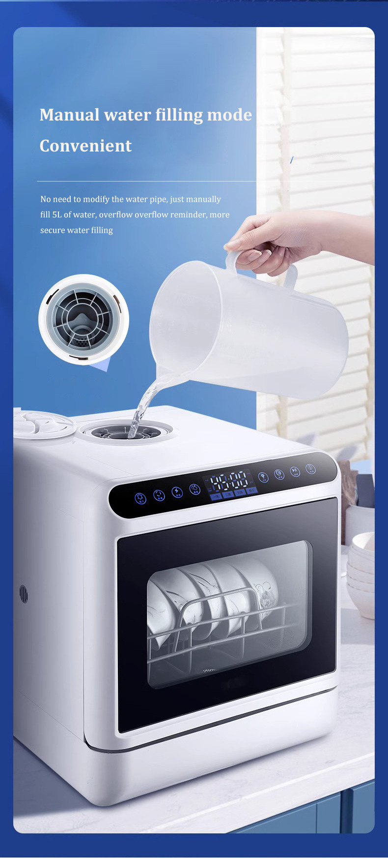 스마트 조리대 식기세척기 배관 없이 내장형 물탱크 5인 - Portable Dishwasher With Water Tank 리뷰 및 가격