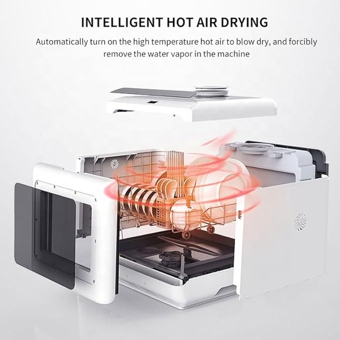 휴대용 미니 카운터탑 식기세척기, 6인용, 자동 물탱크 - Portable Dishwasher With Water Tank 리뷰 및 가격