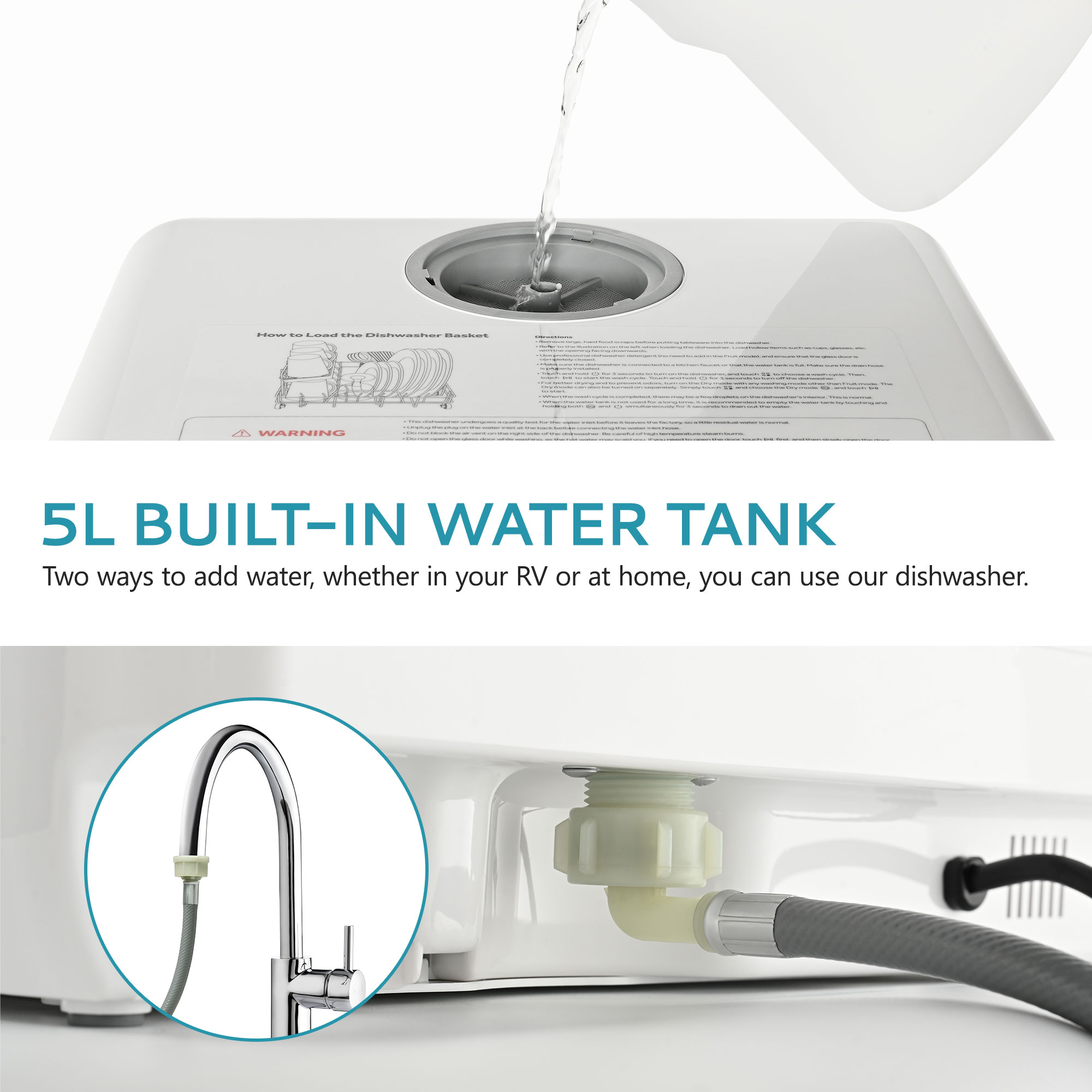 EKOJUCE 휴대용 식기세척기, 5리터 내장형 물탱크 - Portable Dishwasher With Water Tank 리뷰 및 가격
