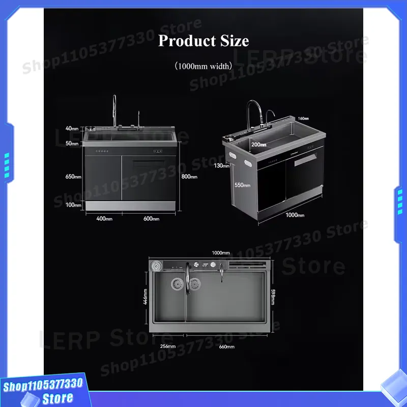 1m 일체형 초음파 싱크대 식기세척기 스테인리스 스틸  - Ultrasonic Dishwasher Sink Integrated 리뷰 및 가격