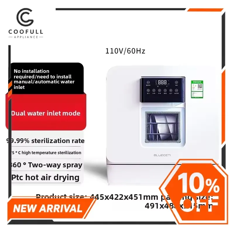 110V 미니 식기세척기, 자동 작동, 조리대형, 살균 - Countertop Dishwasher Mini Compact 리뷰 및 가격