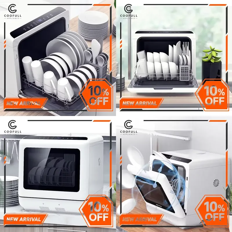 휴대용 미니 식기세척기, 자동 작동, 조리대 위 설치  - Countertop Dishwasher Mini Compact 리뷰 및 가격