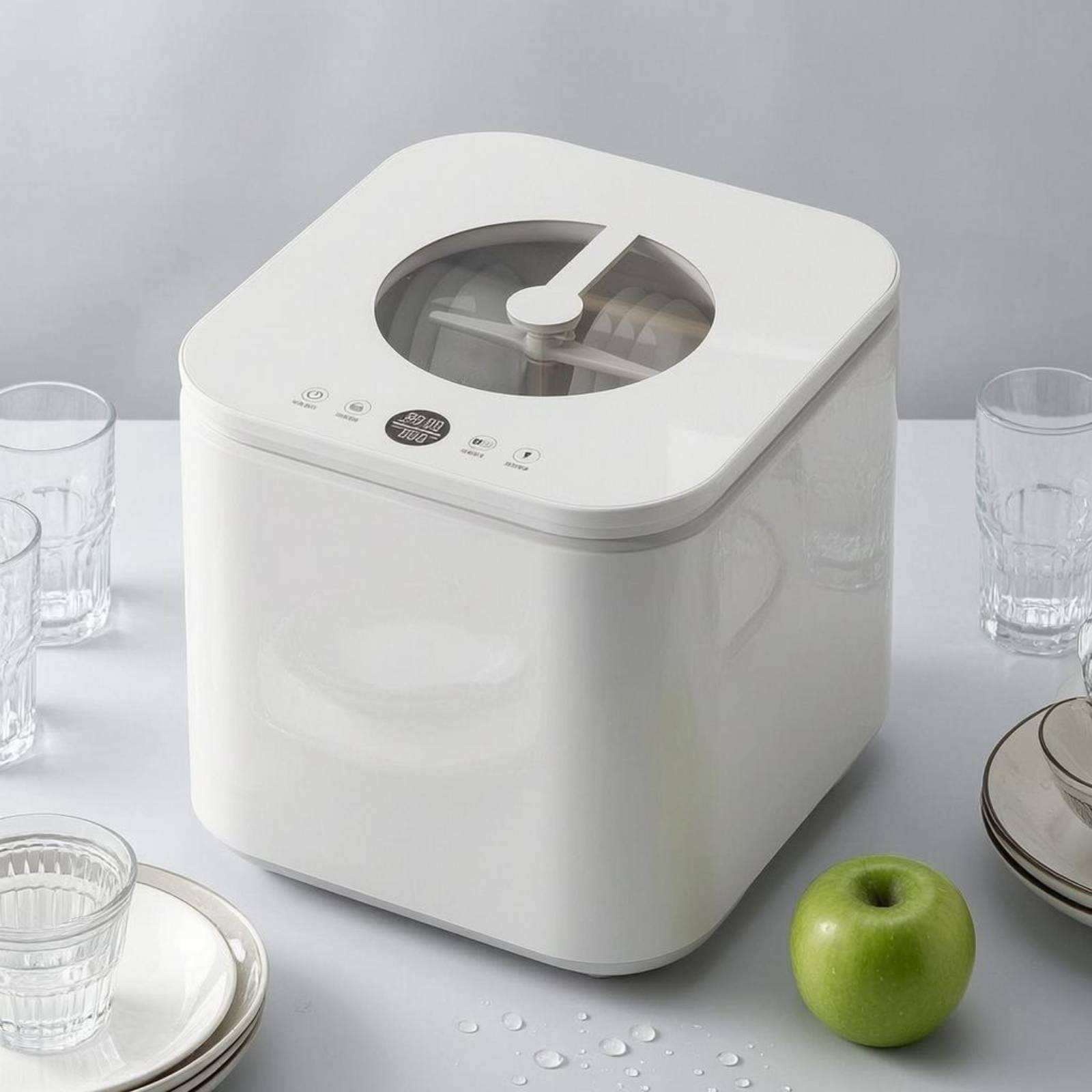 상단 개방형 식기세척기 투명 뷰잉 윈도우 테이블탑 식기 - Portable Dishwasher With Water Tank 리뷰 및 가격